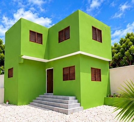 Groen woongebouw